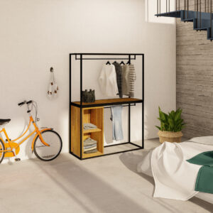 Armario Roser de madera maciza y estructura metálica lacada al horno. Opción 7.